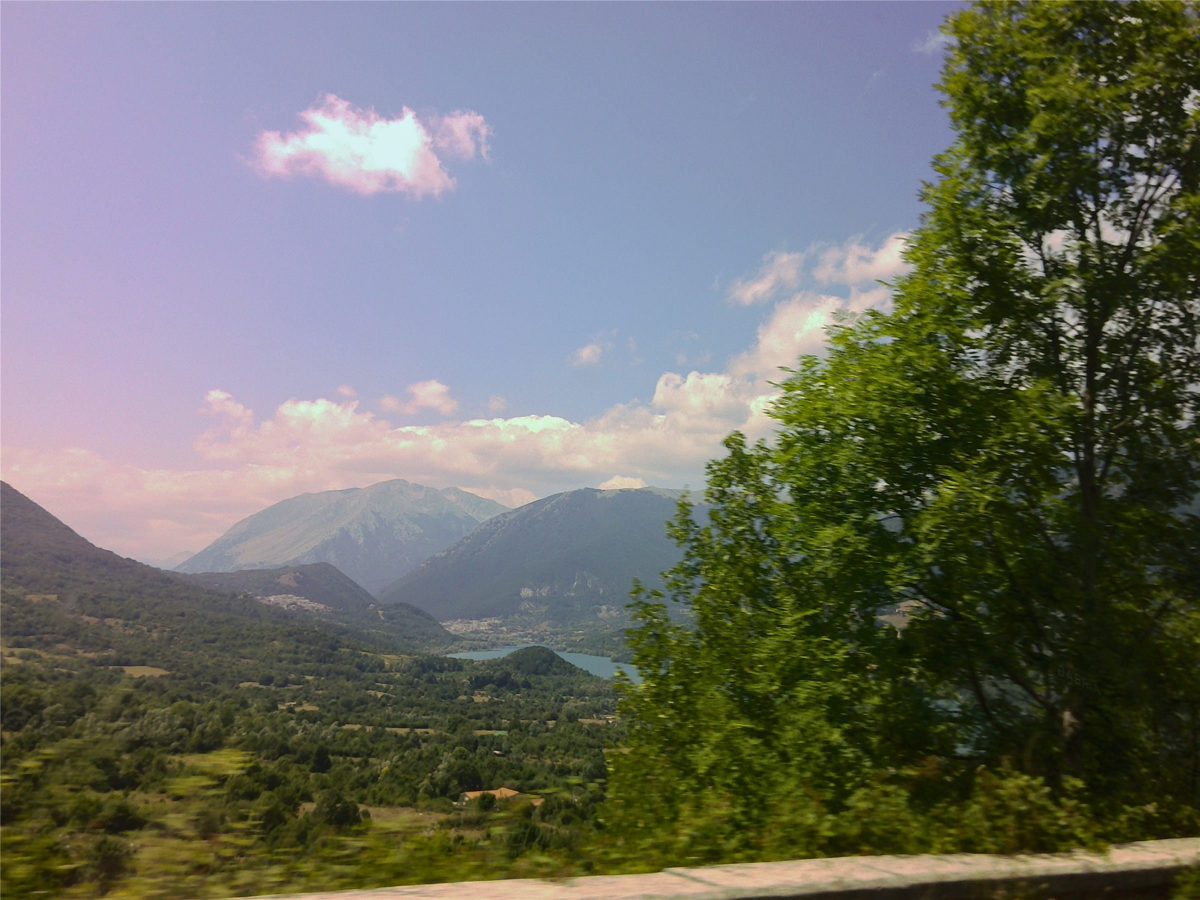 Mountain landscape with lake and trees