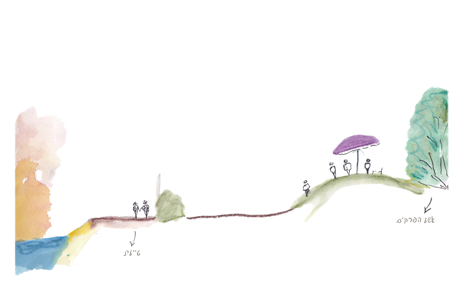 Colorful sketch of the site's journey from sea to park